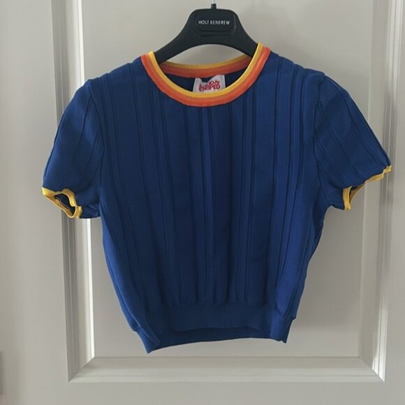 🎀SOLID + STRIPED June top XL knit crop top - Picture 5 of 8